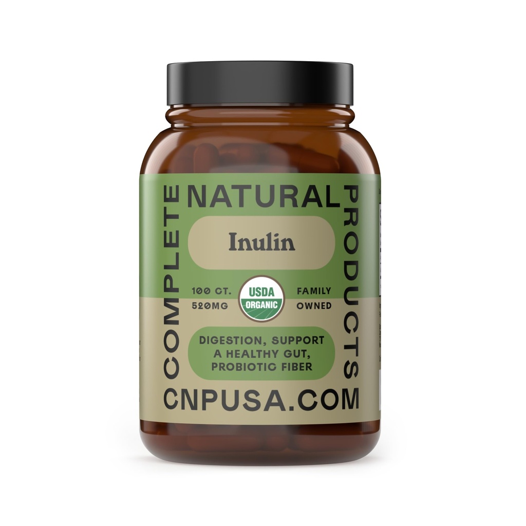 Prodotti naturali completi capsule di inulina organica - 520mg 100 pillole, capsule di inulina di carciofo di Gerusalemme organica