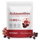 Astaxanthin 12mg, Natürliche Astaxanthin-Ergänzung, unterstützt Augen, Haut, Gelenk, Gehirn, Herz- und Immunsystem Gesundheit, Non-GMO, Gluten Free 120 Count
