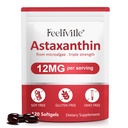 Astaxanthin 12mg (120 Softgels) - Premium Astaxanthin Antioxidante Ergänzungen - Unterstützt Augen, innere Zirkulation, Immun- und Hautgesundheit - Frische Mikroalgenquelle - Non-GMO & No Gluten