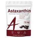 Astaxanthin 12mg, Dreifache Stärke Haut Vitamine für Frauen mit antioxidativer Aktivität,Unterstützt Immun, Haut, Augen & Gelenke Gesundheit,Förderung Interne Zirkulation,Chocolate Flavor,120 Servierungen