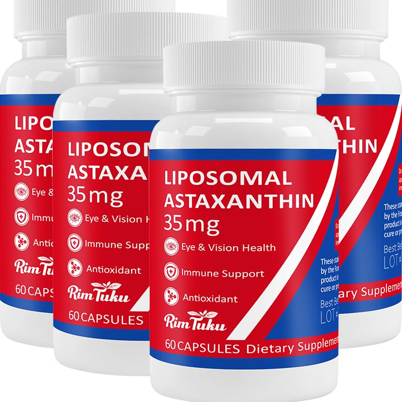 35mg Liposomal Astaxanthin Supplement - Leistungsstarke Antioxidante Unterstützung für Haut, Gelenk- und Augengesundheit - Natürliche Anti-Aging-Formel mit reinem Astaxanthin - Vegan, Non-GMO, 240 Kapseln