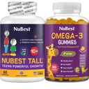 NuBest Bundle Bone Crescita e crescita del cervello Tall 10+ Bone Salute capsule e Omega-3 Gummies per bambini e adolescenti