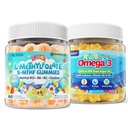 Kinder L-Methylfolat-Gummien, Aktive 5-MTHF + Methyl B12, Vitamin B6, B2, Choline, Vegan Omega 3 DHA & EPA + Kids Omega 3 Gummi + Calcium 400mg + Vitamin D3 K2 + C, Omega-3 DHA & EPA Supplement