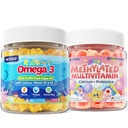 Kinder Methylated Multivitamin-Gummien mit Calcium, Probiotika + Omega 3 Gummis mit Vitamin D3 & K2, C, DHA