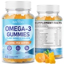 Vegan Omega-3 Gummie - 1600mg mit 600mg EPA & 400mg DHA. Hohe Absorptionsformel. Delicious Orange Flavor - 60 Gummis