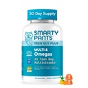 SmartyPants Teen Guy Plus Multi & Omegas Multivitamin Gummis mit Omega 3 DHA/EPA, Vitamine D3, C, B12, B6, A, K, Zink, Folate, Glutenfrei, Clean Label, Ananas Orange, 60 Gummies (30 Tage Versorgung)