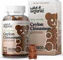 Selvatico e organico Ceylon Cannella Gummies 1800mg - Antiossidanti Supporto w / Cannella, Radice curcuma, Ginger - 60 Vegan, non OGM Chews