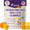 Omega 3 Gummies für Kinder & Jugendliche - Sugar Free Omega DHA & EPA Supplement Gummy für Kinder Gehirn und Immunität - No Fish Burps, Vegan - 120 Gummies