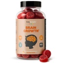 TruHeight Kids Brain Growth Gummies (Orange, Ages 2+) Tutti i bambini naturali e le vitamine degli adolescenti - Omega 3 Gummies Supporta la crescita del cervello, Clarity mentale, messa a fuoco, salute degli occhi, integratori di memoria, DHA Multivitamin