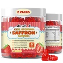 duwhot Liposomal Saffron Gummies per bambini 4+, Saffron Supplementi w/Holy Basil, Rosemary, Magnesium Glycinate, Omega-3 & More, Brain Focus Support Supplement, Vegan, Organic, Sugar Free, 120 Chewables