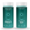 Iwi Omega-3 & DHA Omega-3 Bundle, 30 Servierungen, Vegan pflanzenbasierte Algen Omega 3, Krill & Fisch Öl Alternative, keine Fishy Nachgeschmack