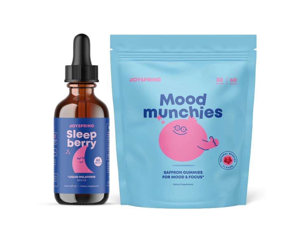 JoySpring Sleepberry Liquid Melatonin für Kinder mit Elderberry und Saffron Gummis Kids & Teens - Kinder Mood Support Supplement