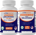 Vitamatic Melatonina 30mg Fatto con B6, Magnesio, L-teanina, L-Tryptophan, 5-HTP, GABA, Valerian, Camomilla, Fiore della Passione, Ashwagandha & Pepe Nero