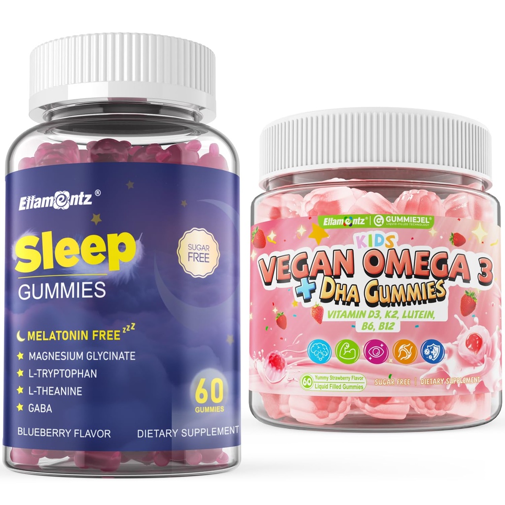 Aide au sommeil sans mélatonine Gummies & Omega 3 Gummies pour enfants