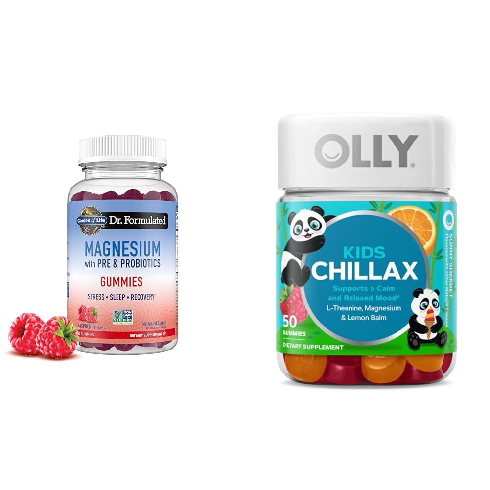 Giardino della Vita Magnesio Gummies per Stress & Sleep + OLLY Bambini Magnesio Gummies per Calma, 60 + 50 Conte