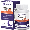 OMOGS Melatonina, Melatonina 10mg di dissolve veloce, con L-teanina, L-glicina e vitamina, Supporta cicli di rilassamento e sonno sano, aroma di fragola, alimentazione di 120 giorni
