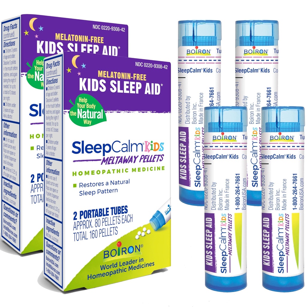 Boiron SleepCalm Kinder Schlafhilfe für tiefe, entspannende, erholsame nächtliche Schlaf - Melatonin-Free und Non Habit-Forming - 80 Pellets pro Tube - 4 Total Tubes Schlaf ruhig
