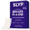Slyp Fast-Dissolving Oral Mint Schlafstreifen, natürliche Schlafhilfe für Erwachsene & Kinder mit Melatonin 3mg, L-Theanine, GABA & 5-HTP für ruhige Unterstützung & Alternative zu Schlafpillen & Gummies – 30 Streifen