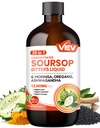 VEV Soursop Bitters Liquid, Graviola Extract Sugar-Free Formula, 20 IN 1, con Black Seed, Moringa & Oregano, Digestive Health & Immune Function, Stress Relief, Sleep Support, Vegan -16 oz