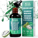 Vyxion Soursop Bitters Liquid Drops 10 in 1 mit Sea Moss, Moringa, Turmeric, Black Seed Oil, Oregano, Ashwagandha | Kräuterextrakte für Gesamtgesundheit-Enhancing | Vegan, Non-GMO | 2 Fl Oz