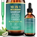 Soursop Bitters Liquid Drops, Bitter Herbs with Soursop Extract, Ashwagandha, Sea Moss & Black Seed Oil, Formulato per il benessere immunitario, Antiossidant Support & Healthy Digestion, 2 FL Oz