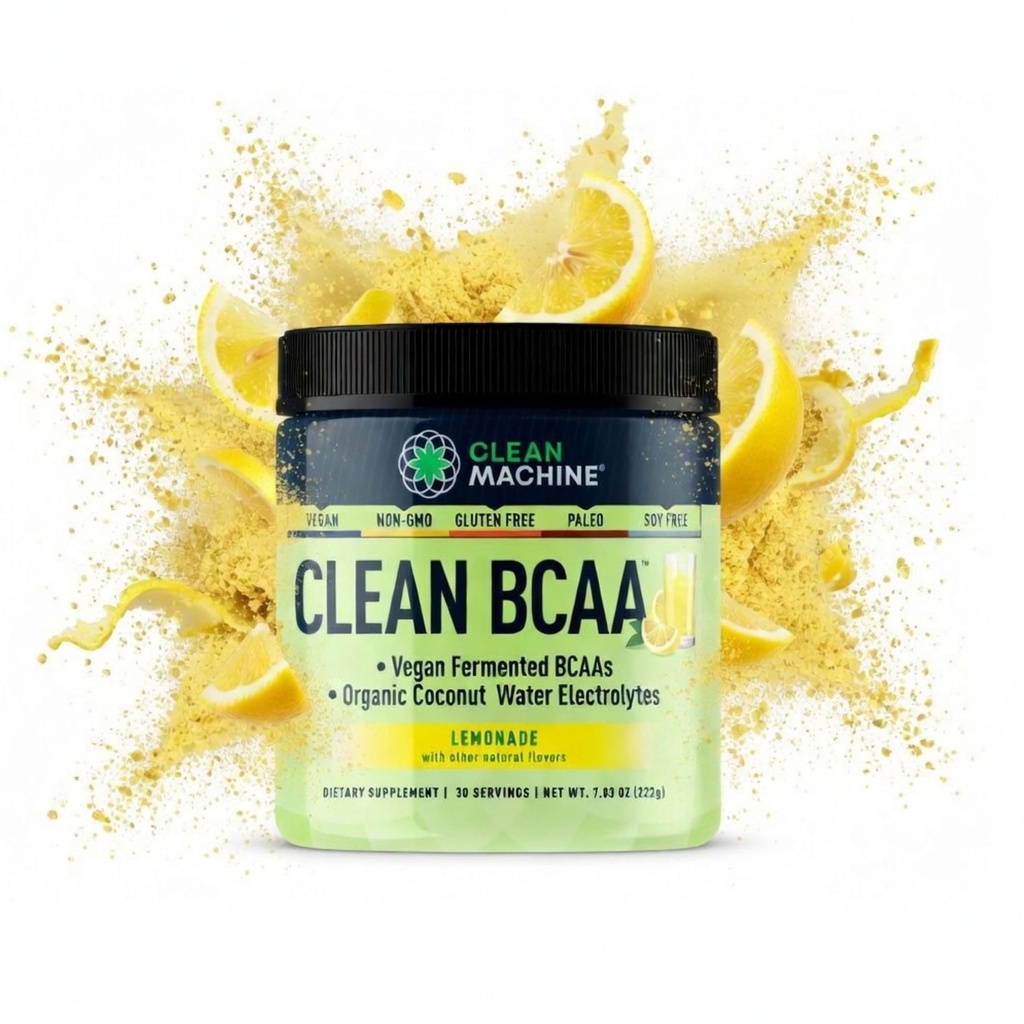 Clean BCAA - 2:1:1 Nahrungsquelle BCAAs Powder & Coconut Water Electrolytes Recovery & Amino Energy Supplement - Award Winning Vegan Amino Acid Supplement - 30 Serviers - Lemonade