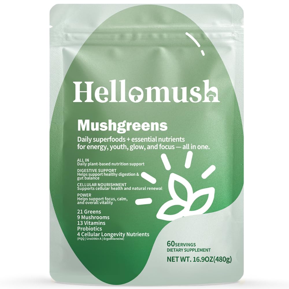 Super Greens Polvere Superfood, supplemento giornaliero di polvere verde con Probiotici Bere Mix per uomini e donne, miscela di verdi, funghi, vitamine, probiotici e nutrienti cellulari