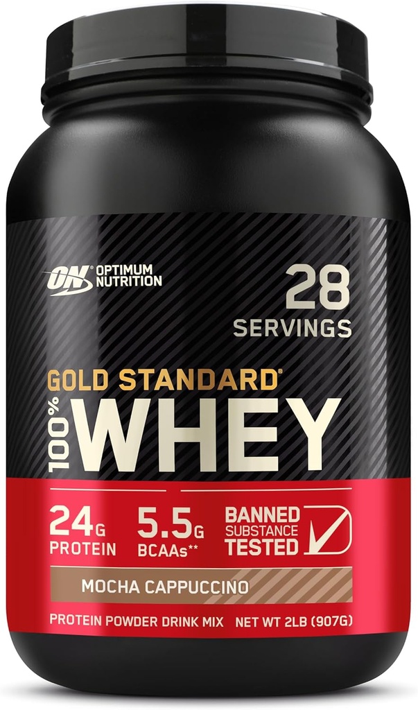 Optimum Nutrition Gold Standard 100% Whey Protein Powder, Mocha Cappuccino, 2 Pfund (Packaging May Vary)