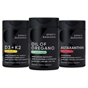 Sport Research® Antioxidans Support Pack - Öl von Oregano 9500mg + Vitamin D3 K2 5000iu + Triple Strength Astaxanthin
