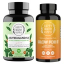Happy Healthy Hippie Glow for It Astaxanthin Supplement & Organic Ashwagandha Capsules