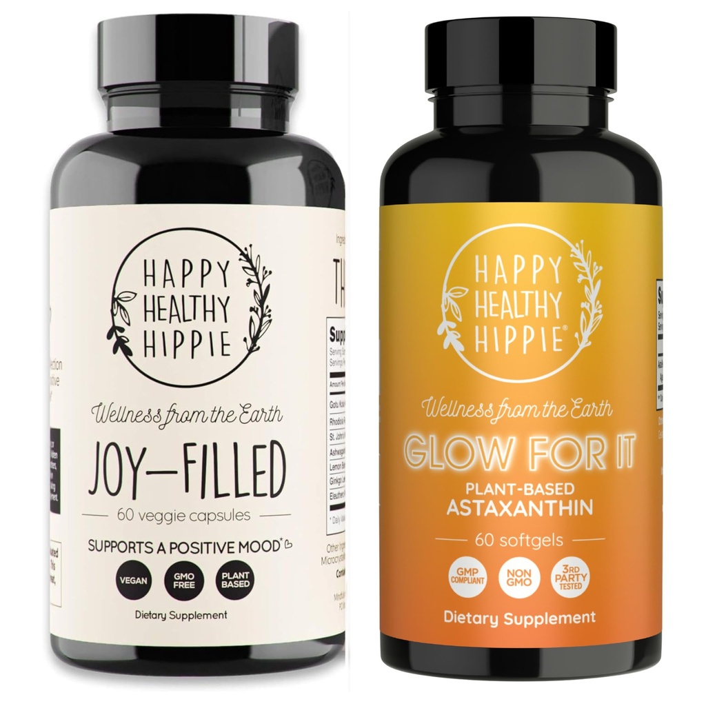 Happy Healthy Hippie Glow für es Astaxanthin Ergänzung & Joy-Filled Mood Unterstützung Ergänzung