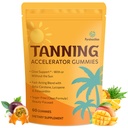 Tanning Gummies con Astaxanthin per le donne e gli uomini | Sunless Tanning Supplement con Beta Carotene, Lycopene, Collagen & Vitamins | Skin Radiance & Hydration | Vegan & Sugar Free - 60 Count