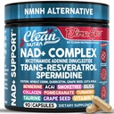 NAD Resveratrol Supplement Spermidin Fisetin Quercetin Grape Seed Gotu Kola Berberine Astaxanthin Taurine Pomegranate Acai Anti Aging Longevity Kapseln für Frauen Männer EternaGlow von Clean Nutra 90ct