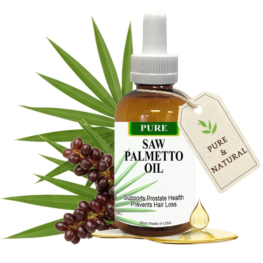Pure Saw Palmetto Oil – 95-98% Concentrated Organic Extract – Liquid Saw Palmetto for Men & Women – Alternative to Capsules & Powder – 1 Fl Oz