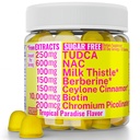 Zuckerfreie Gummis Gummis mit Chrompicolinat TUDCA NAC Organische Ceylon-Zimt-Milchdistel Berberin | Kapseln Pulver ergänzt Alt | Gallensalze N-Acetyl-L-Cystein Biotin N-Acetylcystein