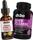 Integratore di supporto per il rene Salute e fegato Detox Cleanse - Integratori della vescica del rene Gocce & fegato Detox Cleanse Capsules Supplemento - Tratta urinaria renale Herbal