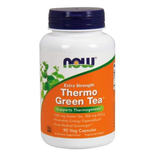 NOW Foods Supplements, Thermo Green TeaTM, Extra Strength, con 700 mg di tè verde e 350 mg di EGCg, 90 capsule di veg