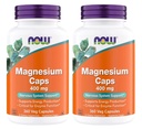 NOW Integratori alimentari, Magnesio 400 mg, Funzione di enzima*, Supporto di sistema nervoso*, 360 capsule di veg (Pacchetto di 2)