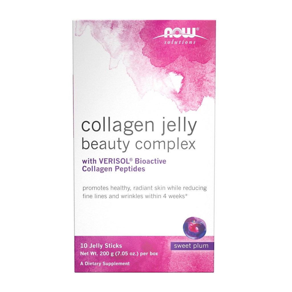 Ora Foods Solutions, Collagen Jelly Beauty Complex, Dolce Plum Flavor, 10 Jelly Sticks