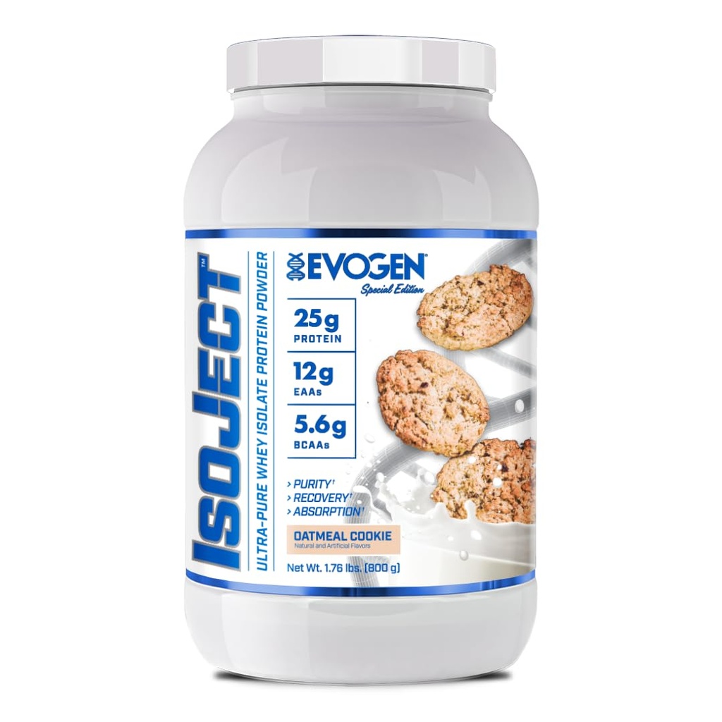 Evogen Isoject - Whey Protein Isolate | Ultra-Pure Whey Protein Pulver mit Ignitor Enzymes, BCAAs und EAAs | Enhanced Absorption & Recovery | Oatmeal Cookie | 25 Servierungen