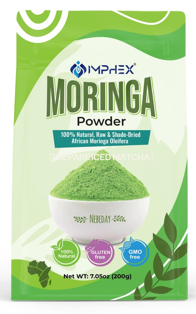 Poudre de Moringa – crue et naturelle du Sénégal. 100% Pure Superfood Riche en fer, calcium et antioxydants.