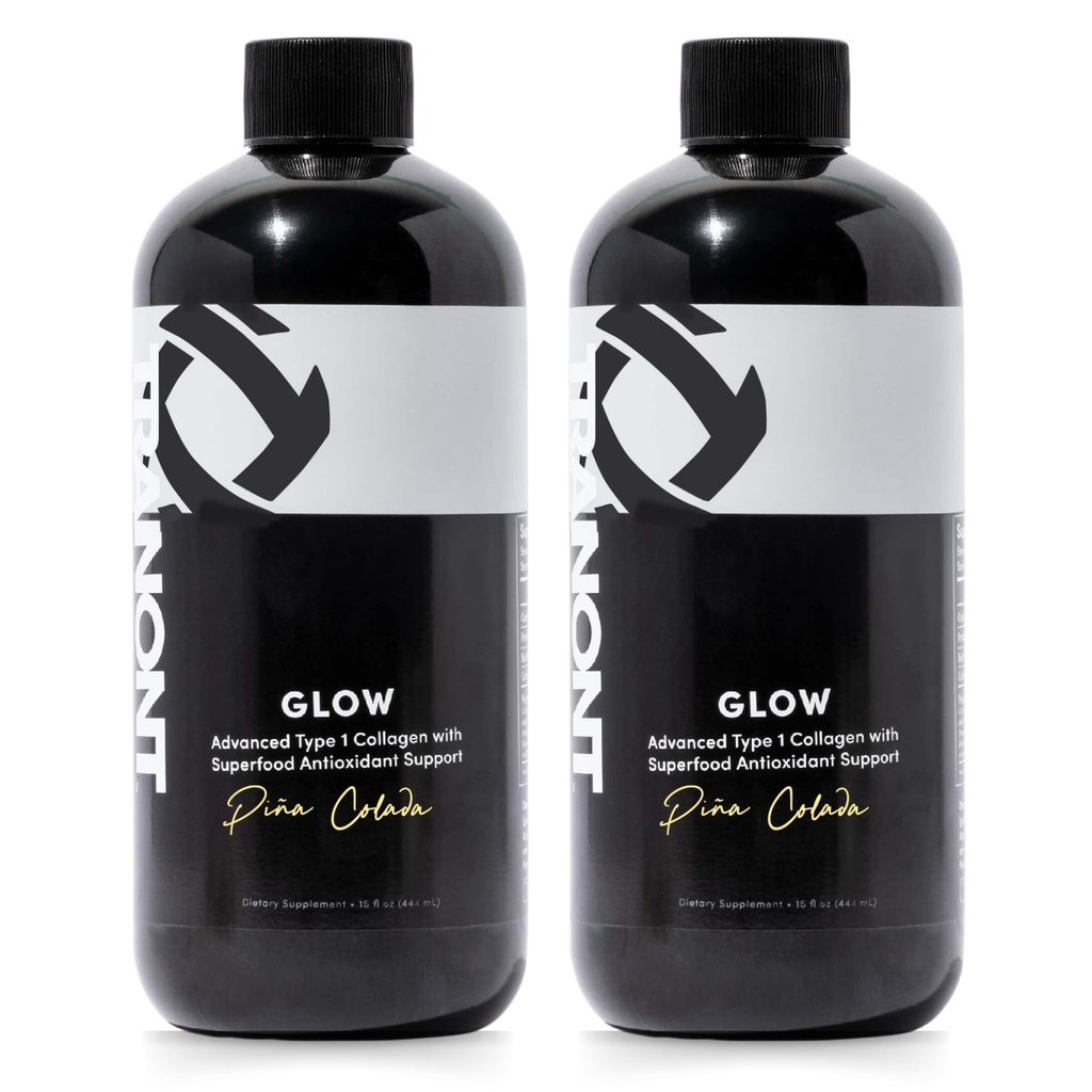 Tranont Glow Liquid Collagen per le donne | Peptidi multi collagene con acido ialuronico & biotina | Capelli, Pelle & Nail Support | Collage idrolizzato | Piña Colada | 30 fl oz