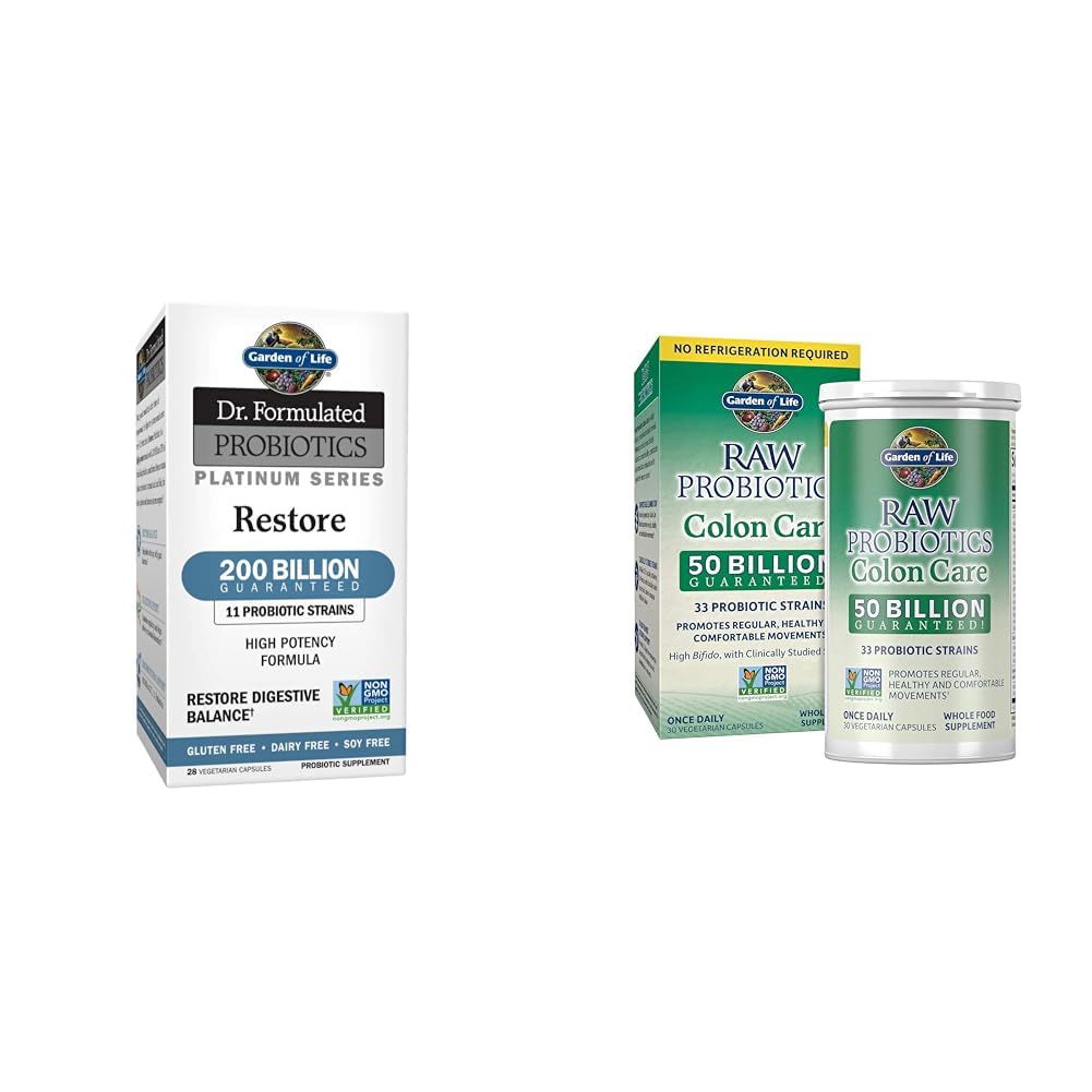 Jardin de la vie Dr. Formulé Probiotiques Platinum Series 200 Million CFU & RAW Probiotiques Colon Care 50 Million CFU