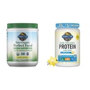 Garten des Lebens Raw Organic Perfect Food Green Superfood Juiced Greens Powder - Original Stevia-Free & Organic Vegan Vanilla Protein Powder 22g