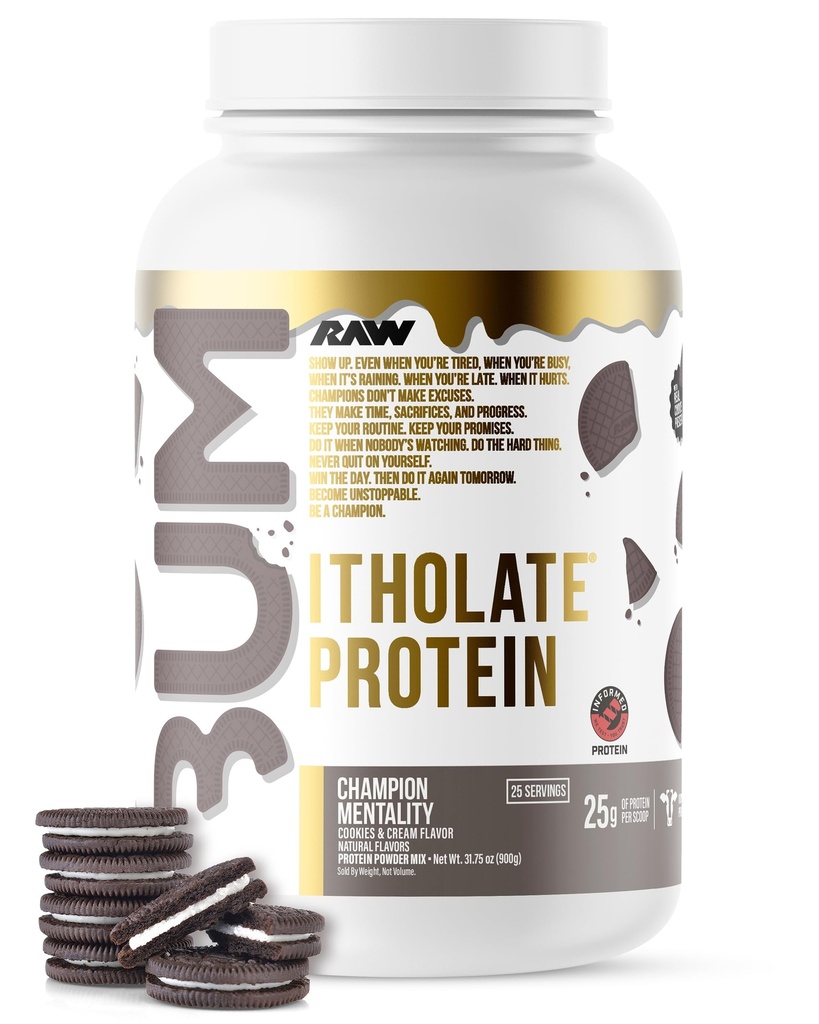 RAW Whey Isolate Protein Powder, Cookies & Cream (CBUM Itholate Protein) - Sporternährungspulver für Muskelwachstum & Erholung - Low-Fat, Low Carb- 25 Servierungen