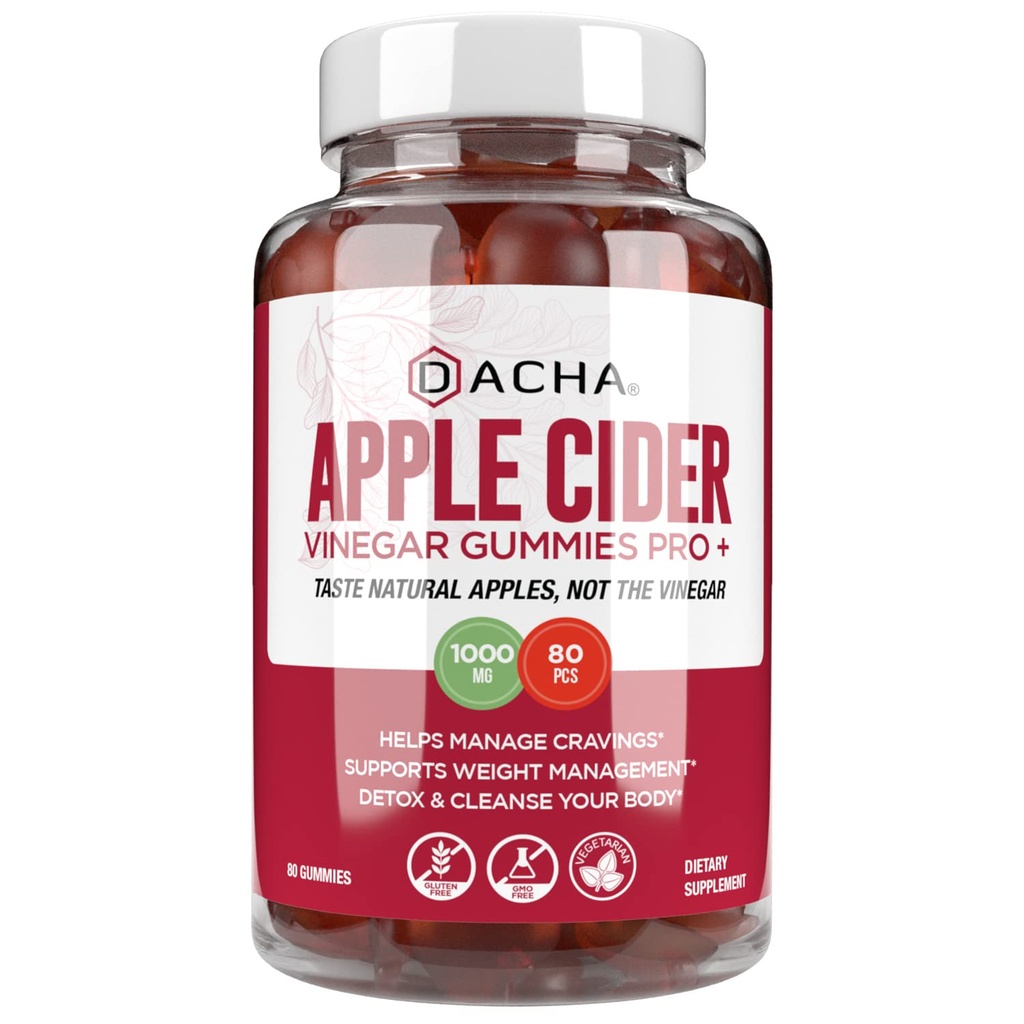 Aceto di sidro di mele premium Gummies – 80 conte, 1000mg crudo, organico, non filtrato ACV dalla madre, Non appiccicoso, Immune, Detox, Fitness & Acid Reflux Heartburn Pomegranate Beet Root Vitamina B9 B12
