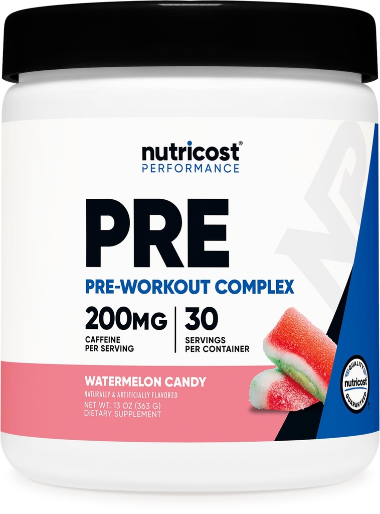 Nutricost Pre-Workout Pulver (Watermelon Candy) 30 Servierungen - GMO-frei, Glutenfrei, Vegetarisch