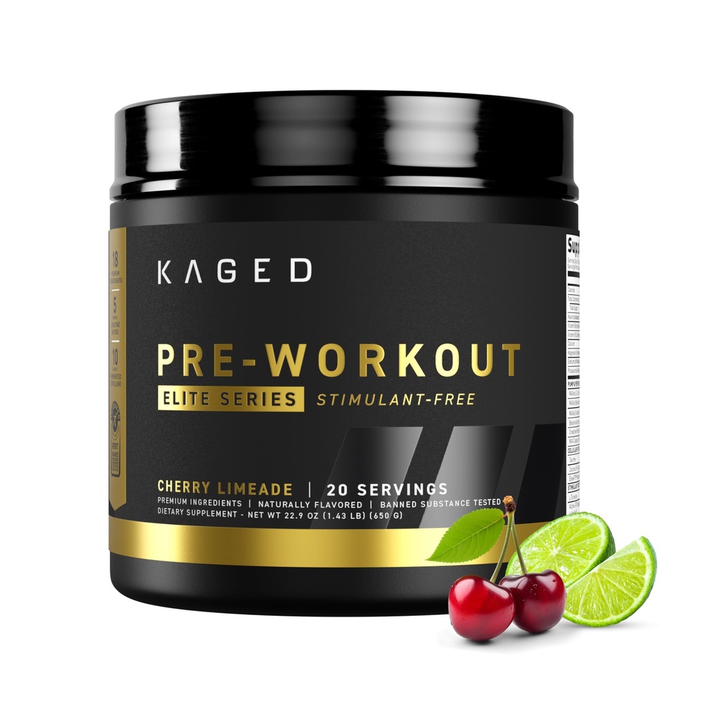 Kaged Pre Workout Elite Stim Poudre Sans Cherry Limeade.Créatine, Beta Alanine, L-Citrulline.