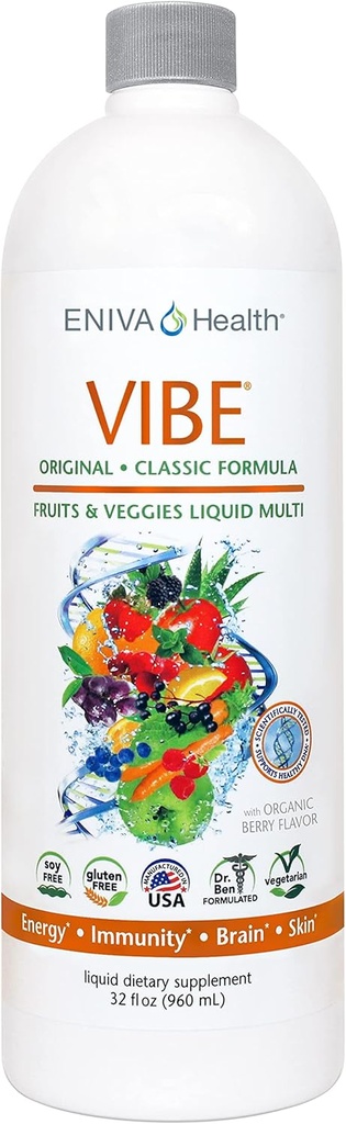 Eniva Vibe Original Liquid Mineral Supplement | Full Spectrum Daily Multivitamin Support | Whole Body | Doctor Formulated | 32 oz