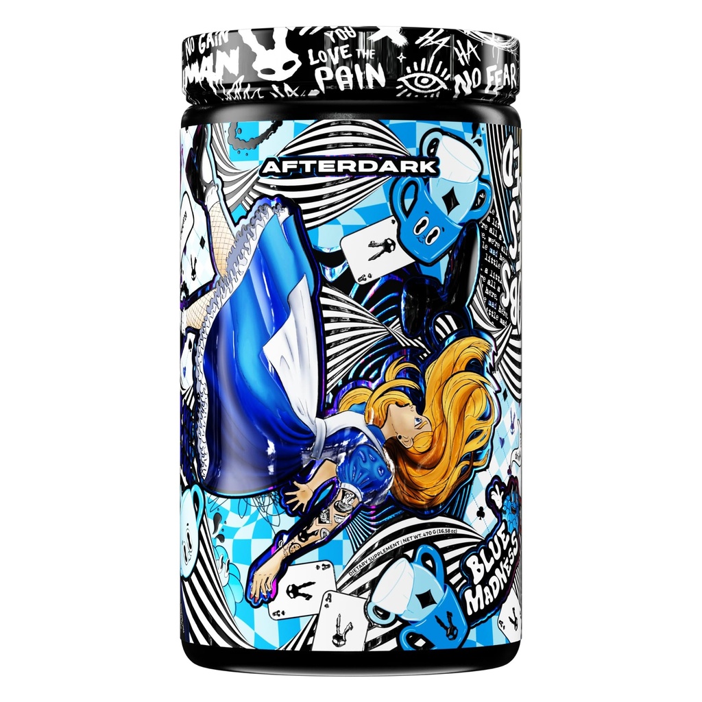 AFTERDARK INHUMAN Void Pre-Workout Powder, Enhanced Mind-Muscle Connection, Sustained Energy, Potent Nootropic Blend, Vegan, Gluten-Free, Soy-Free, 400mg Koffein, kein Crash, Blue Madness